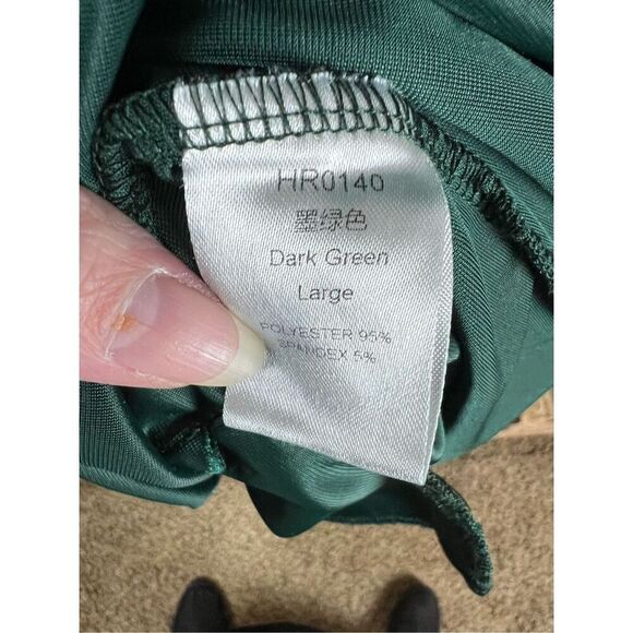 Womens Size Large Dark Green‎ Velvet Short Holiday Vintage Dress Button Up - Picture 2 of 5